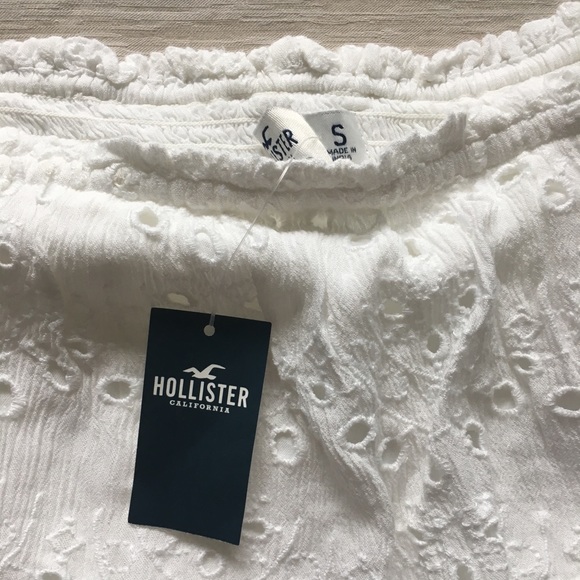 New Hollister Eyelet Strapless Crop Top - Picture 6 of 6